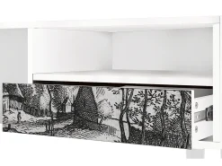 Best Mueble de TV - 115х59х48 cm - T3 - Village Road, Branco Bege