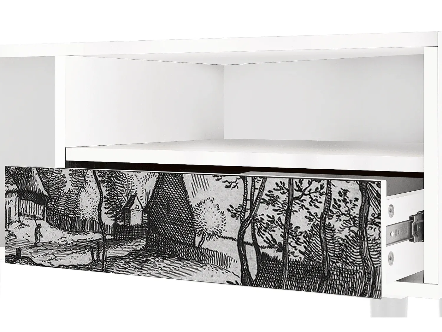 Best Mueble de TV - 115х59х48 cm - T3 - Village Road, Branco Bege