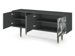 Móvel De Tv* Mueble de TV - 150х69х41 cm - T5 - Village Road, Antracite Cinza antracite