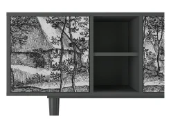 Móvel De Tv* Mueble de TV - 150х69х41 cm - T5 - Village Road, Antracite Cinza antracite