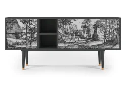 Móvel De Tv* Mueble de TV - 150х69х41 cm - T5 - Village Road, Antracite Cinza antracite
