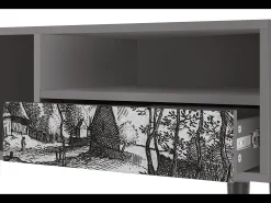 Móvel De Tv* Mueble de TV - 115х59х48 cm - T3 - Village Road, Cinza Cinzento