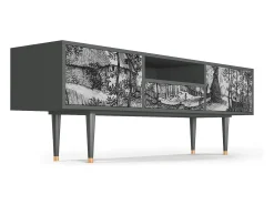 Discount Mueble de TV - 170х59х41 cm - T6 - Village Road, Antracite Cinza antracite