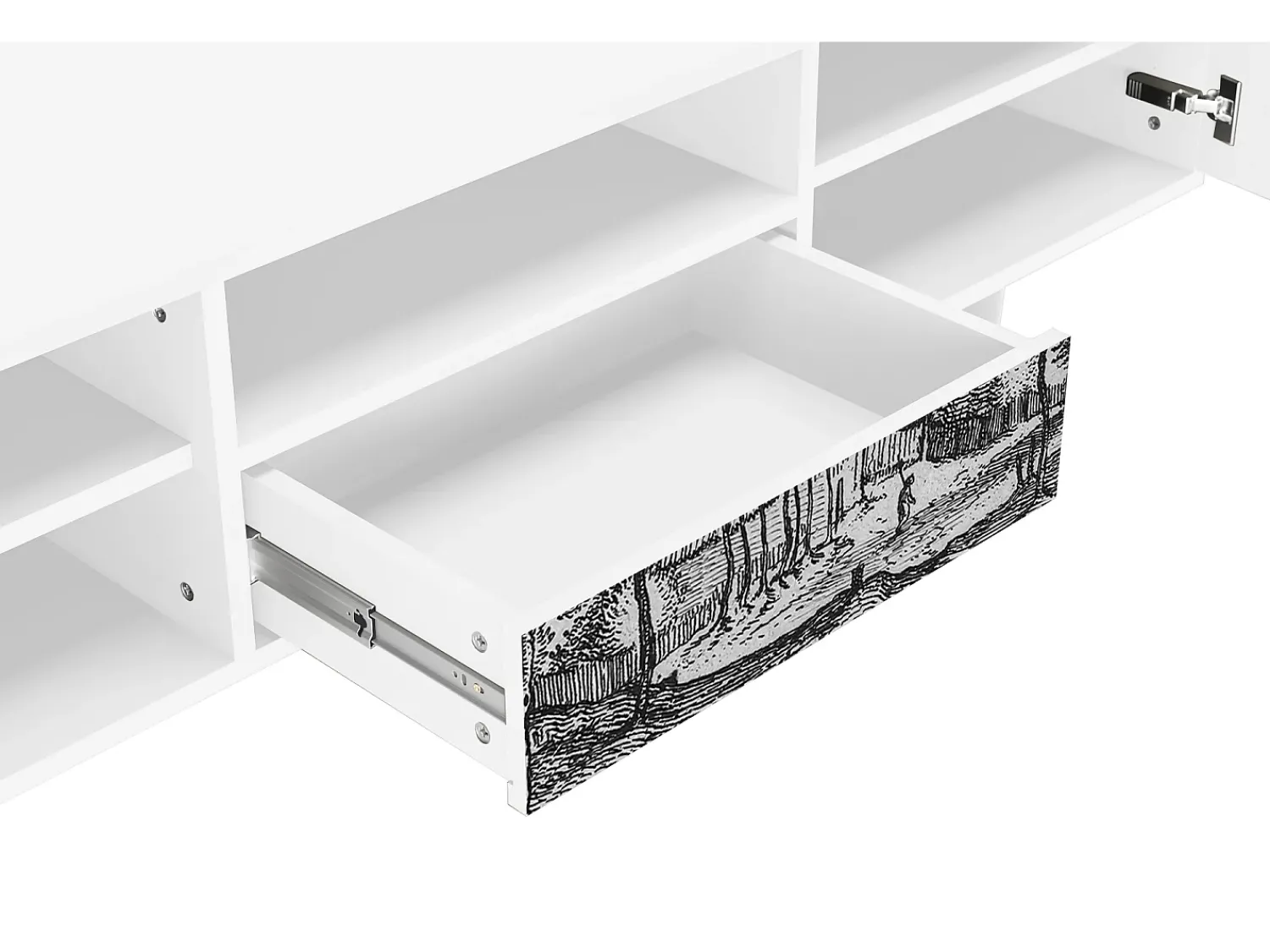 Outlet Mueble de TV - 170х59х41 cm - T6 - Village Road, Branco Bege