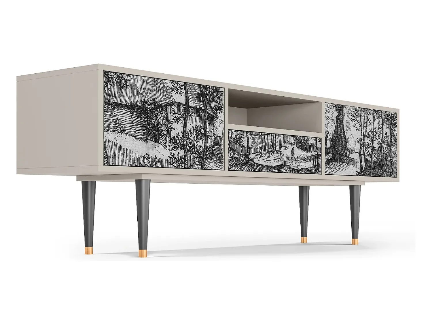 Móvel De Tv* Mueble de TV - 170х59х41 cm - T6 - Village Road, Areia Bege