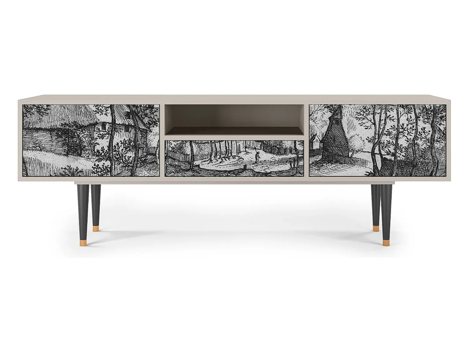 Móvel De Tv* Mueble de TV - 170х59х41 cm - T6 - Village Road, Areia Bege