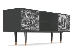 Outlet Mueble de TV - 170х69х48 cm - T2 - Village Road, Antracite Cinza antracite
