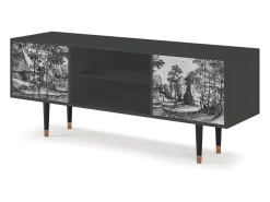 Outlet Mueble de TV - 170х69х48 cm - T2 - Village Road, Antracite Cinza antracite