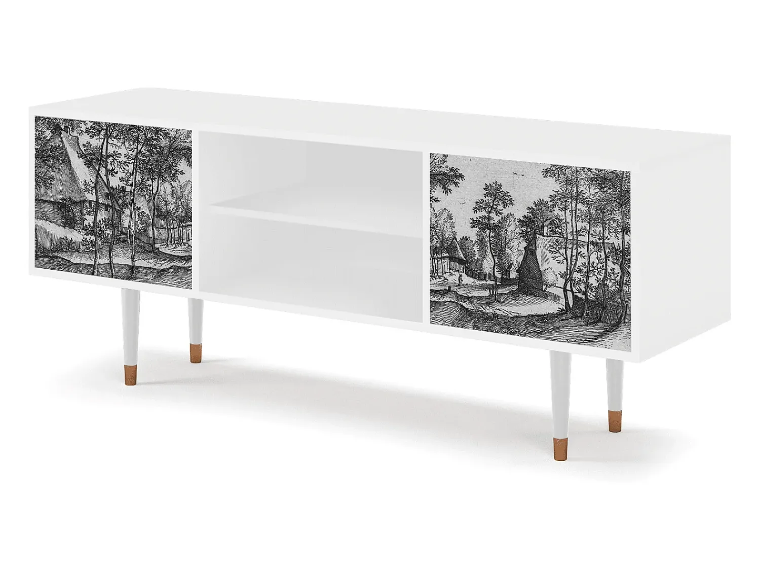 Best Mueble de TV - 170х69х48 cm - T2 - Village Road, Branco Bege