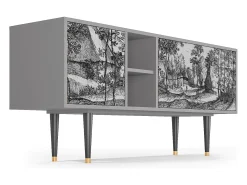 Móvel De Tv| Mueble de TV - 150х69х41 cm - T5 - Village Road, Cinza Cinzento