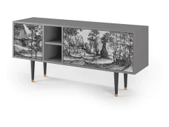 Móvel De Tv| Mueble de TV - 150х69х41 cm - T5 - Village Road, Cinza Cinzento