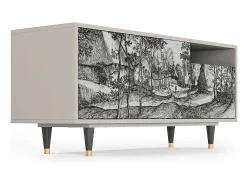 Móvel De Tv| Mueble de TV - 125х56х41 cm - T7 - Village Road, Areia Bege