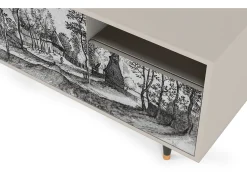 Móvel De Tv| Mueble de TV - 125х56х41 cm - T7 - Village Road, Areia Bege