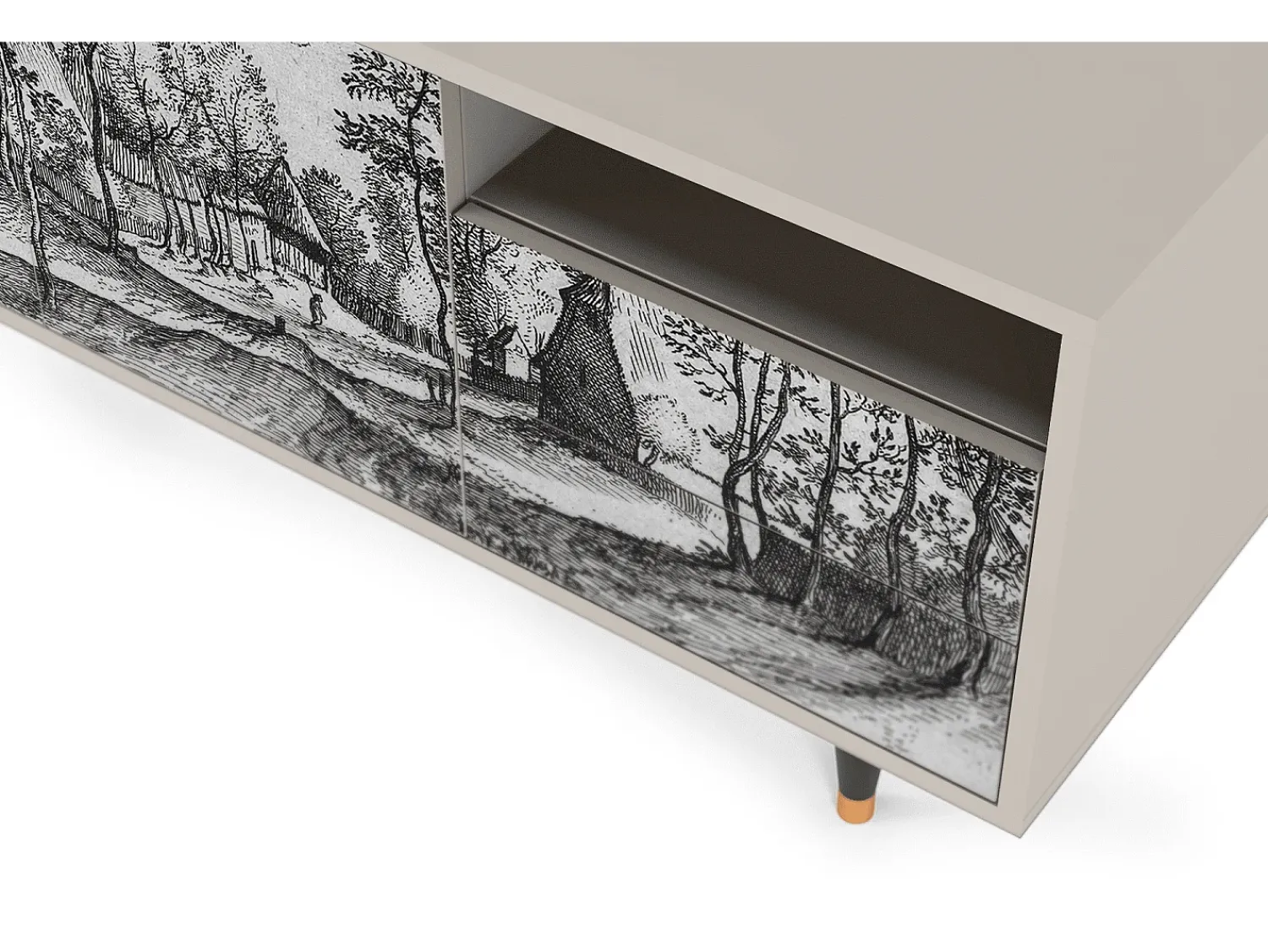 Móvel De Tv| Mueble de TV - 125х56х41 cm - T7 - Village Road, Areia Bege