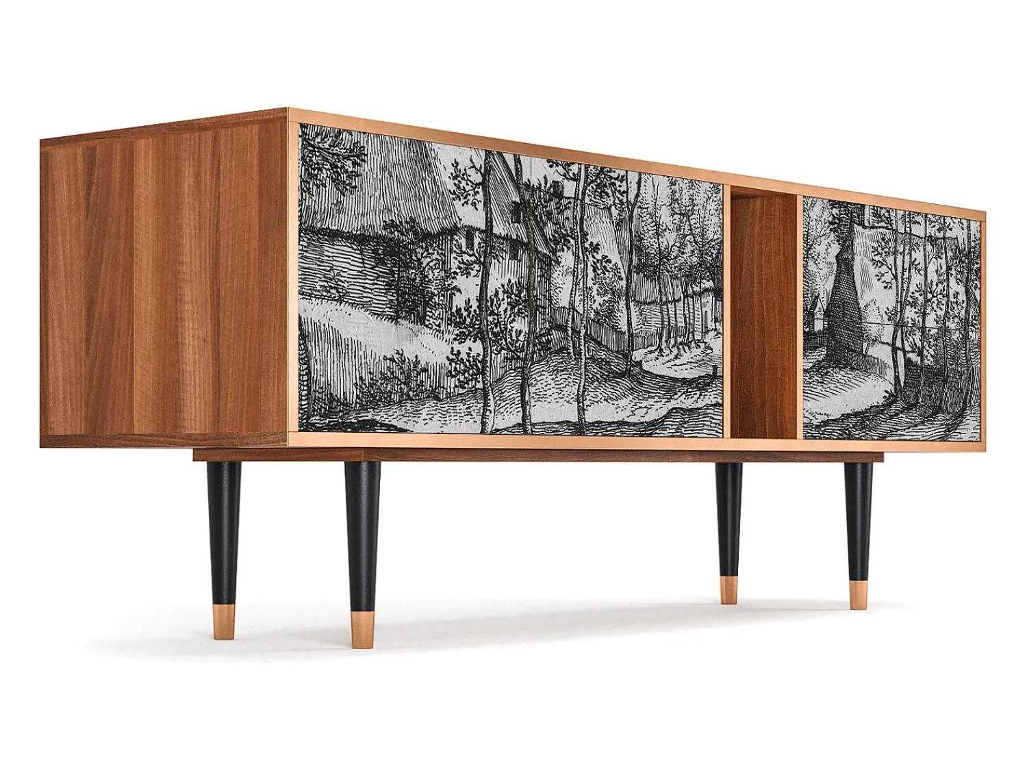 Best Mueble de TV - 170х69х48 cm - T1 - Village Road, Nogueira Castanho