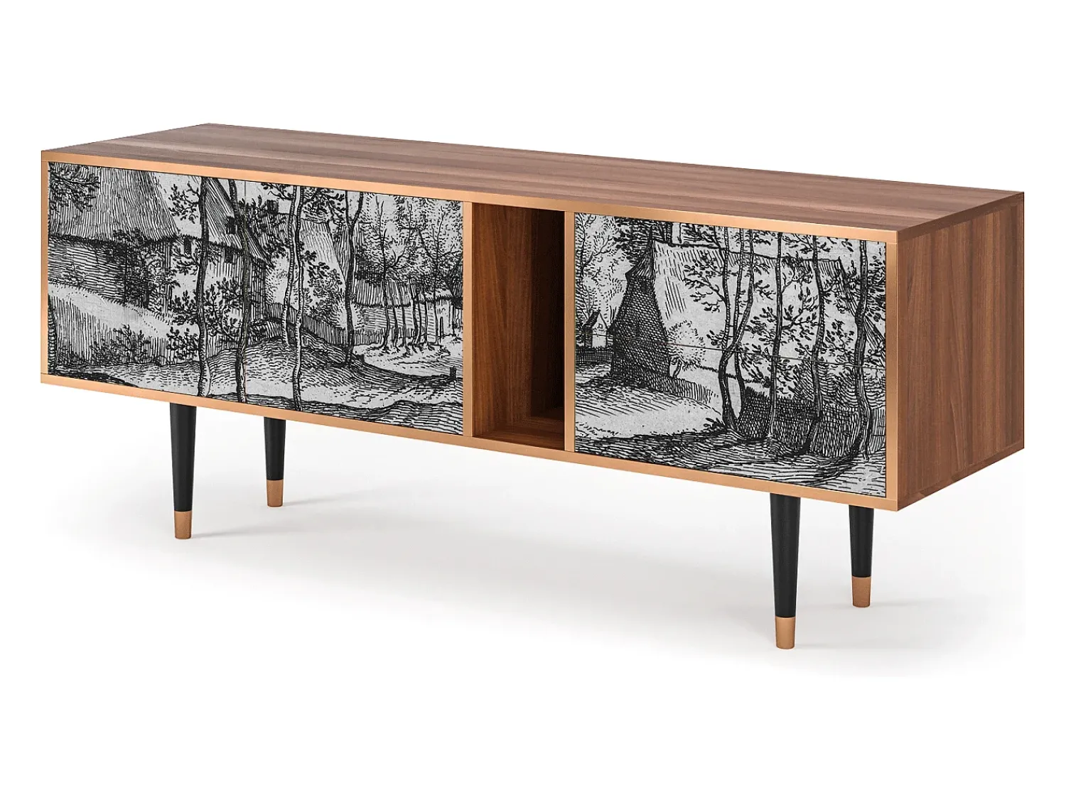 Best Mueble de TV - 170х69х48 cm - T1 - Village Road, Nogueira Castanho