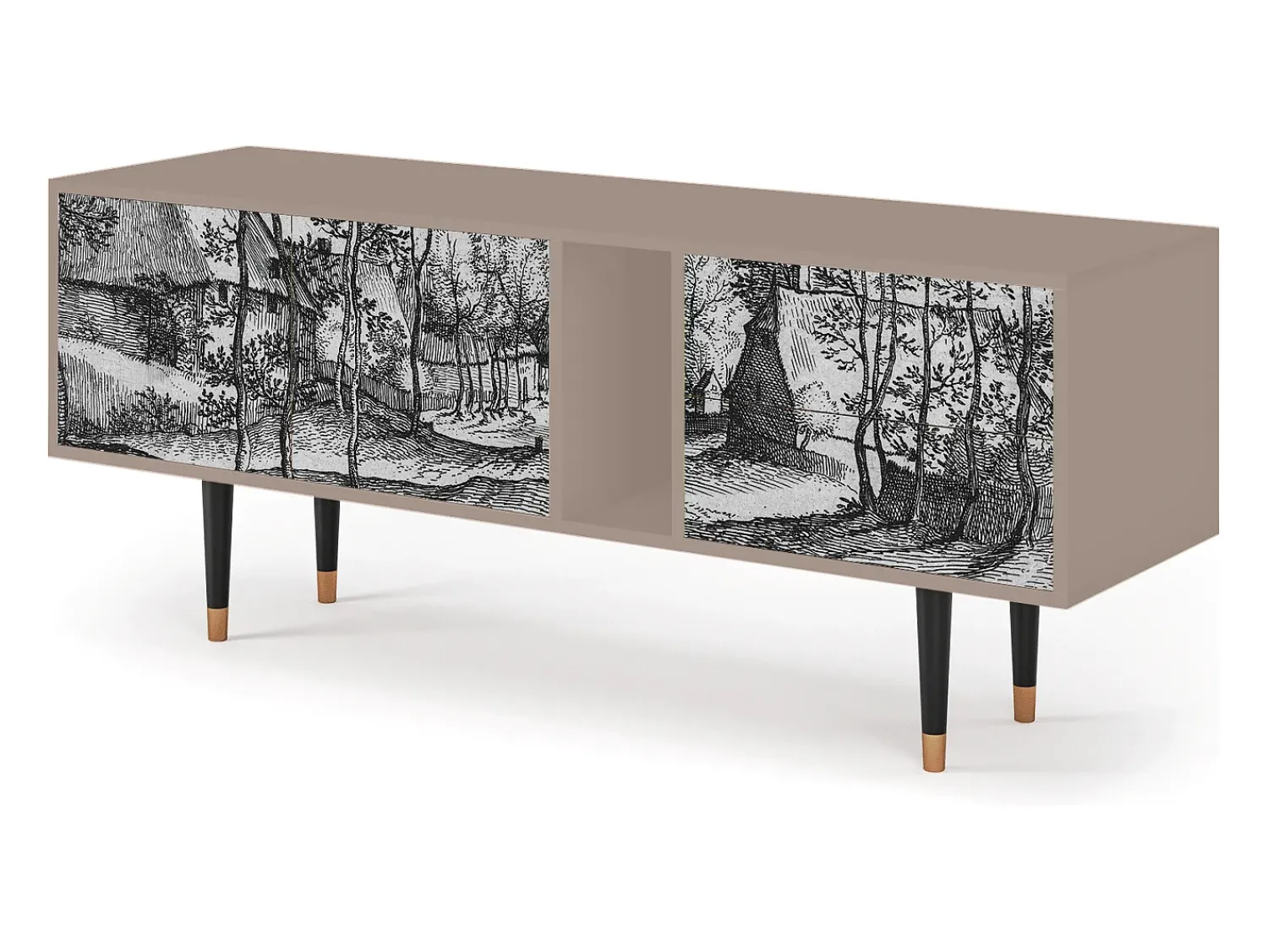 Móvel De Tv| Mueble de TV - 170х69х48 cm - T1 - Village Road, Latte Bege