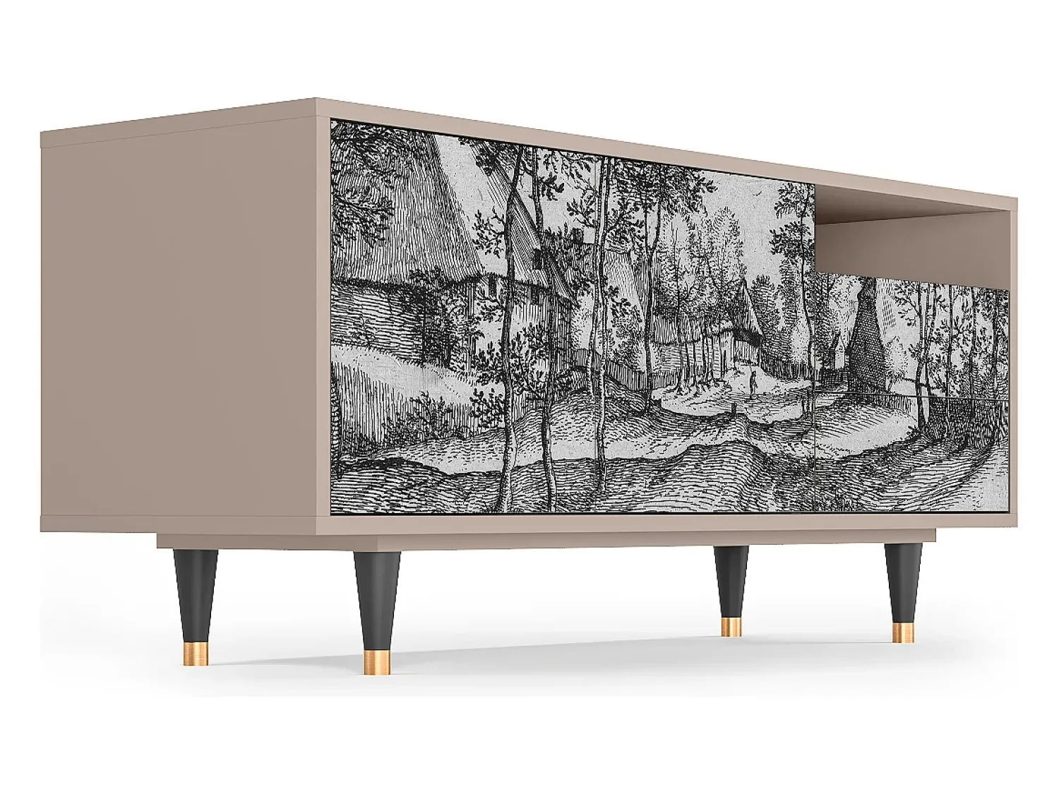 Mueble de TV - 125х56х41 cm - T7 - Village Road, Latte^ Móvel De Tv