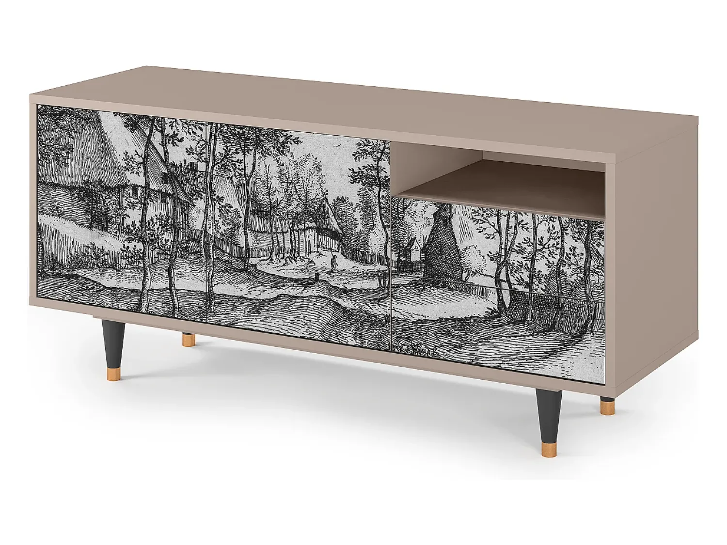 Mueble de TV - 125х56х41 cm - T7 - Village Road, Latte^ Móvel De Tv