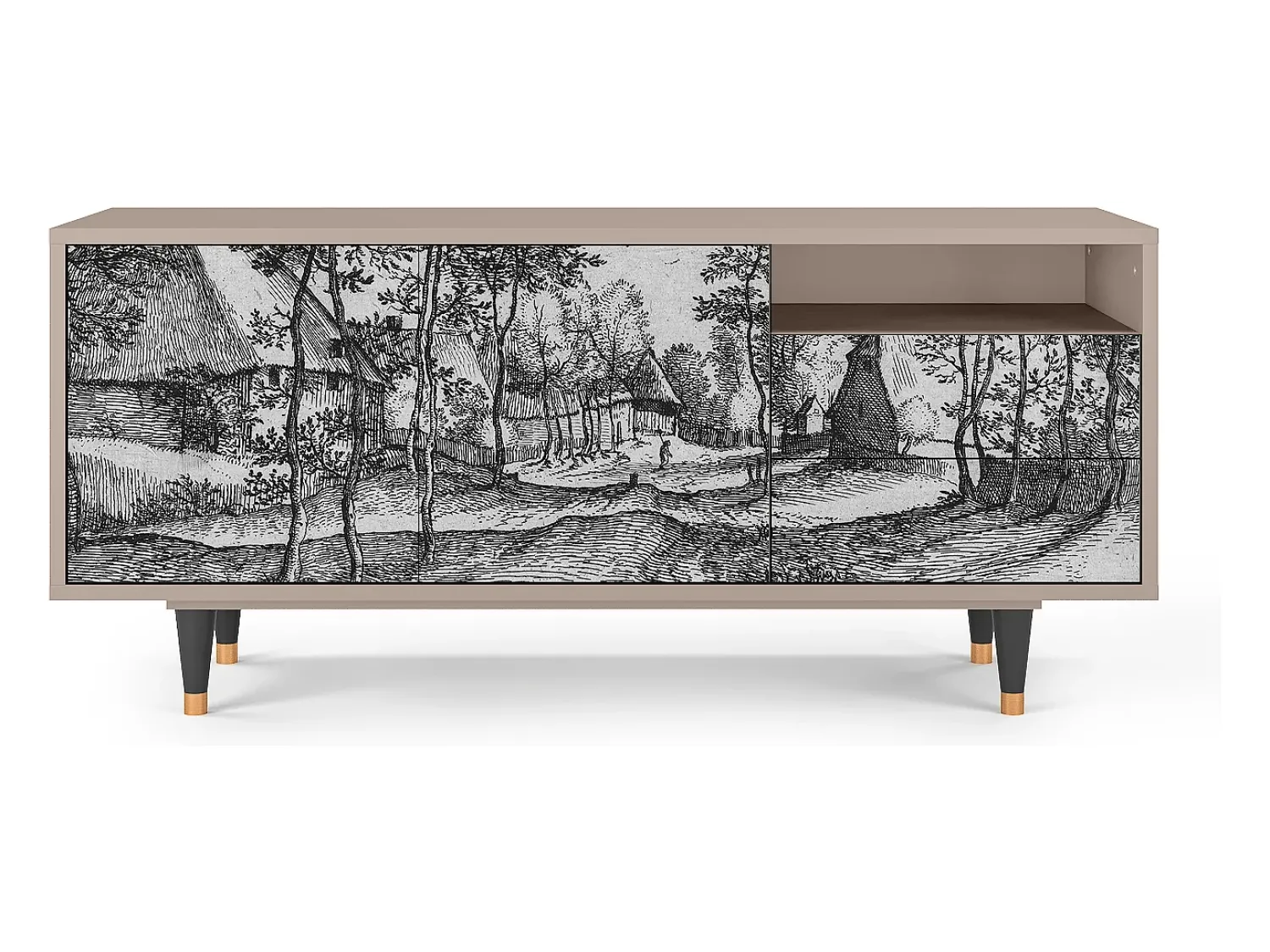 Mueble de TV - 125х56х41 cm - T7 - Village Road, Latte^ Móvel De Tv
