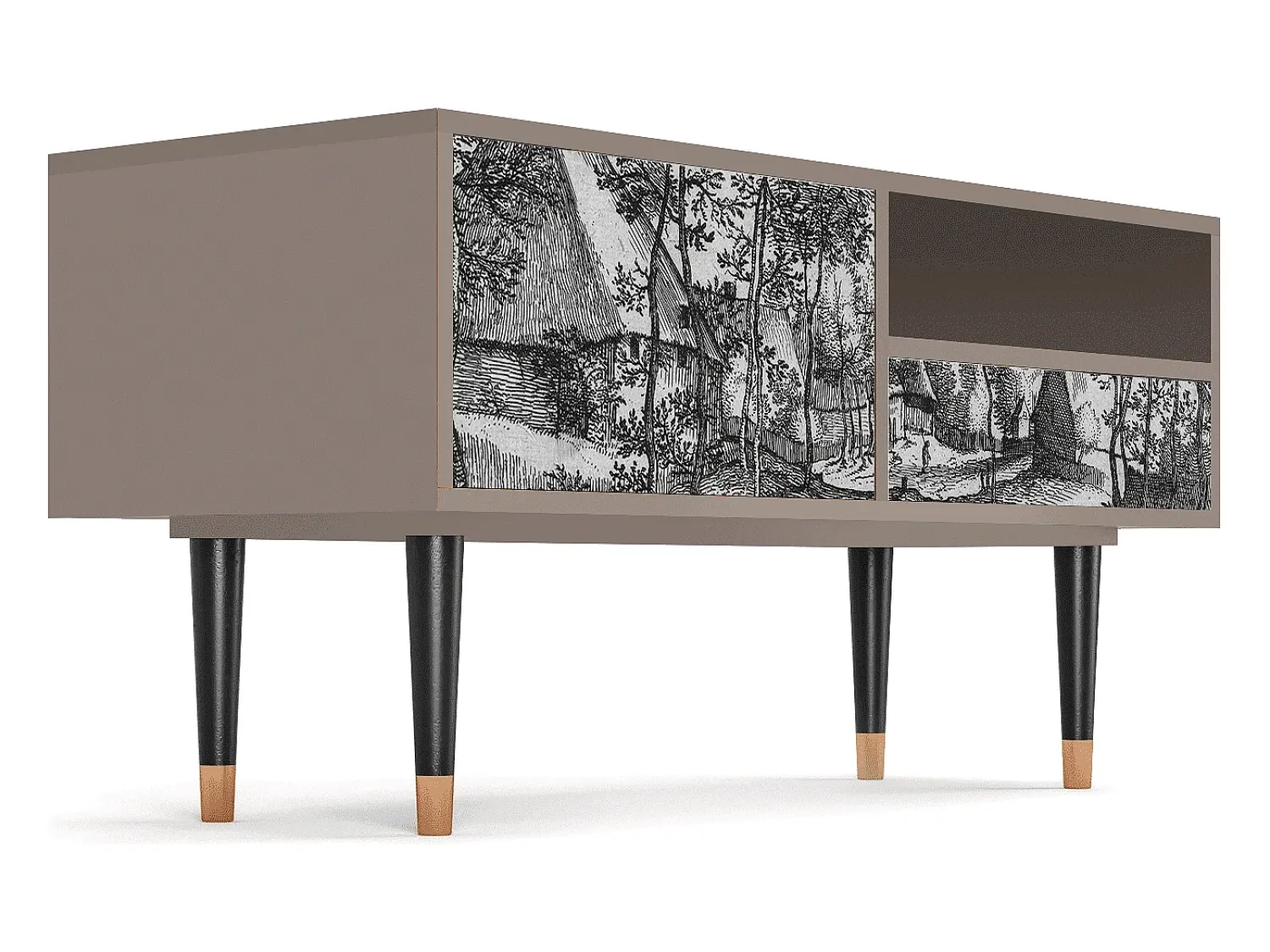 Best Mueble de TV - 115х59х48 cm - T3 - Village Road, Latte Bege
