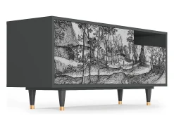 Online Mueble de TV - 125х56х41 cm - T7 - Village Road, Antracite Cinza antracite