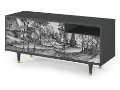 Online Mueble de TV - 125х56х41 cm - T7 - Village Road, Antracite Cinza antracite