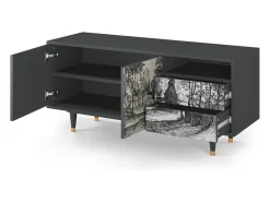Online Mueble de TV - 125х56х41 cm - T7 - Village Road, Antracite Cinza antracite