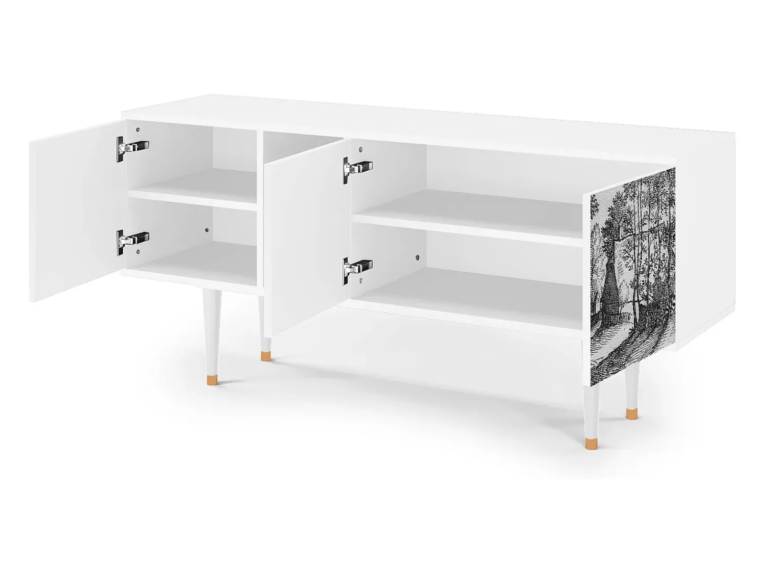 Clearance Mueble de TV - 150х69х41 cm - T5 - Village Road, Branco Bege
