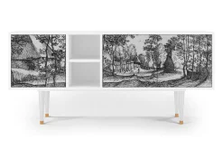 Clearance Mueble de TV - 150х69х41 cm - T5 - Village Road, Branco Bege
