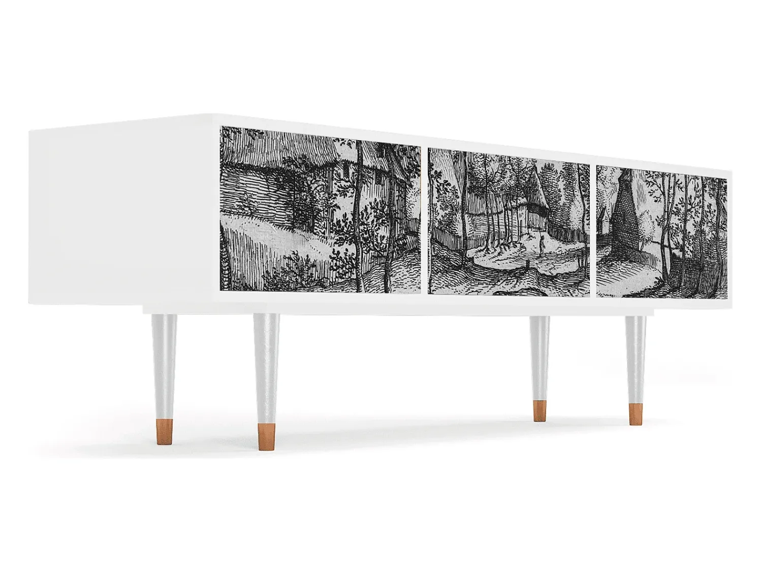 Mueble de TV - 170х59х48 cm - T4 - Village Road, Branco^ Móvel De Tv