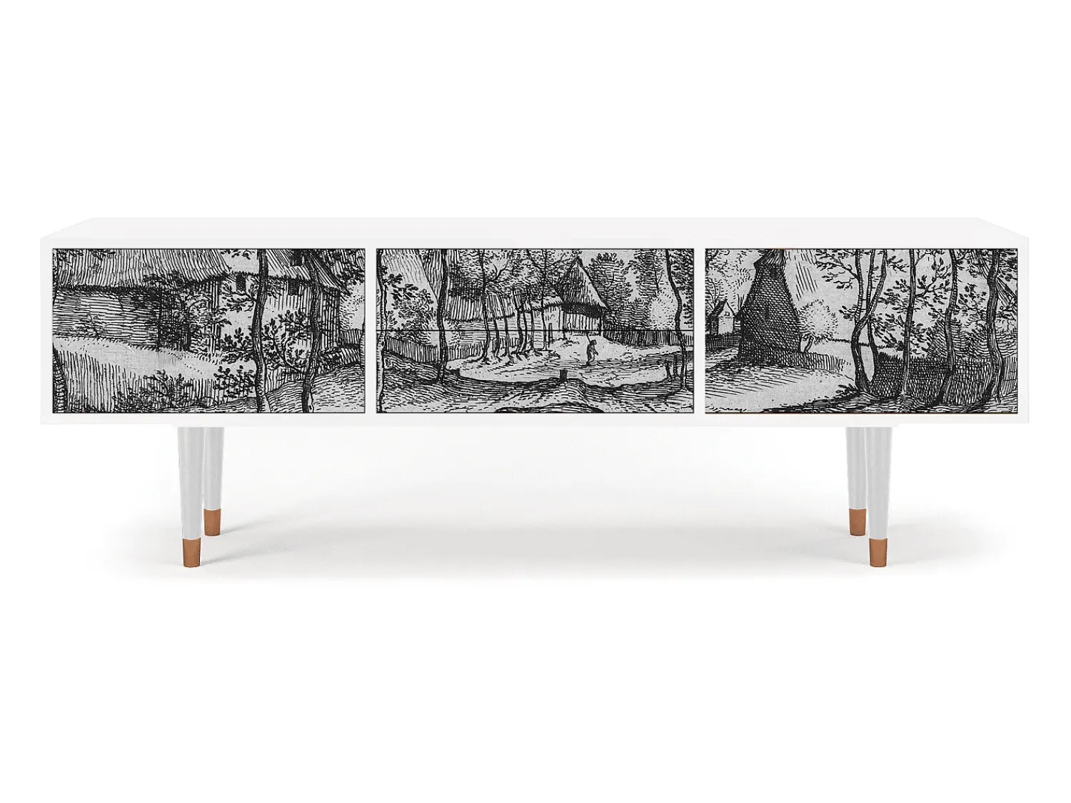 Mueble de TV - 170х59х48 cm - T4 - Village Road, Branco^ Móvel De Tv
