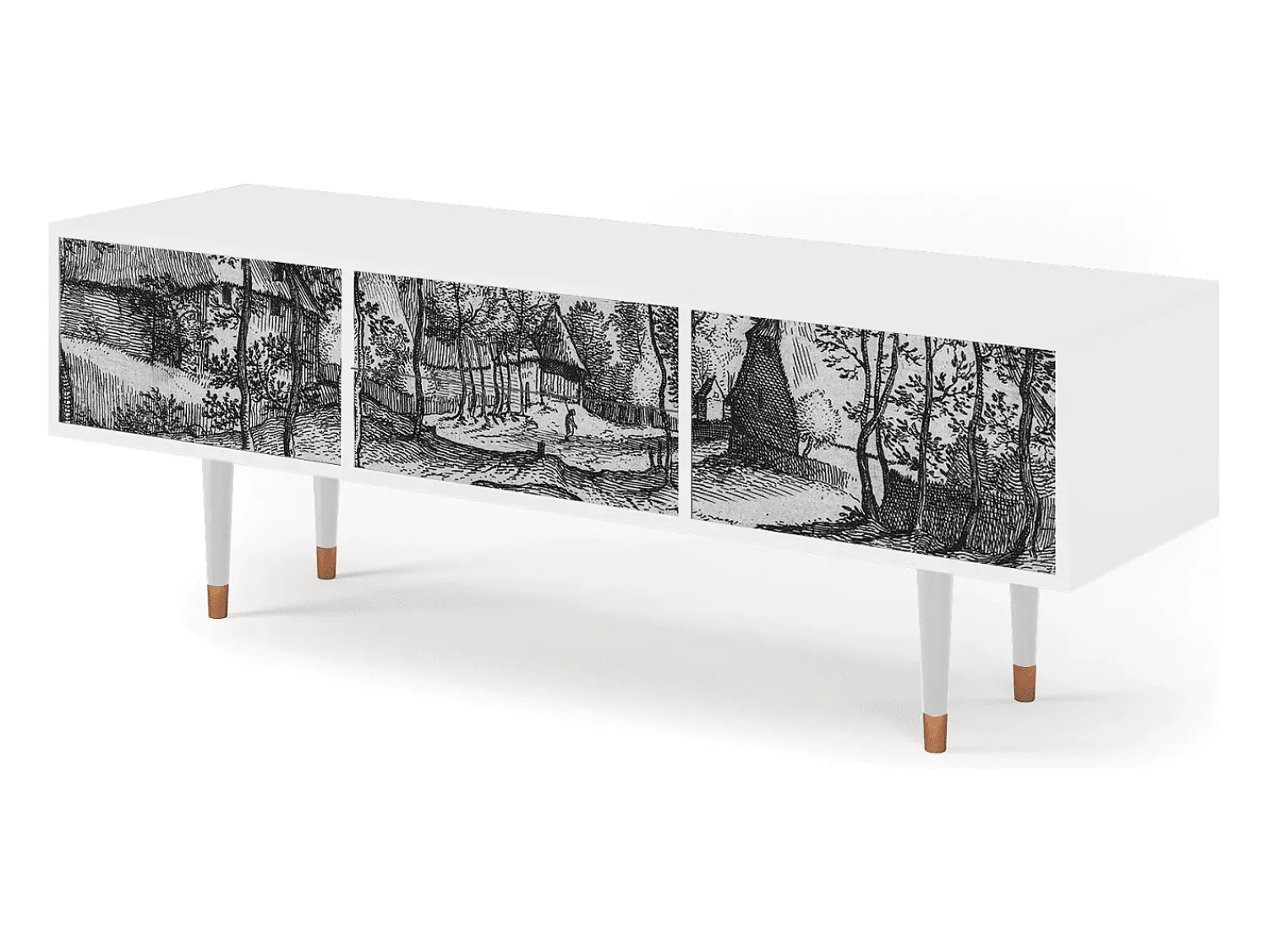 Mueble de TV - 170х59х48 cm - T4 - Village Road, Branco^ Móvel De Tv