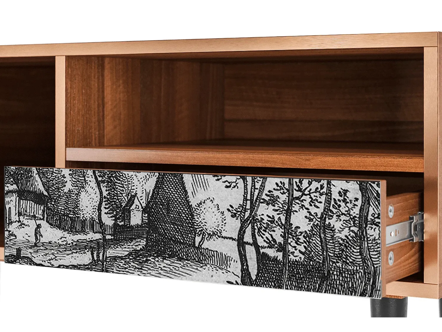 Mueble de TV - 115х59х48 cm - T3 - Village Road, Nogueira^ Móvel De Tv