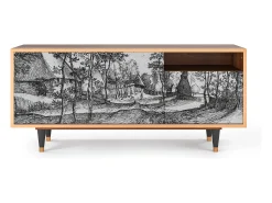 Móvel De Tv* Mueble de TV - 125х56х41 cm - T7 - Village Road, Nogueira Castanho