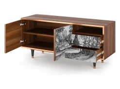 Móvel De Tv* Mueble de TV - 125х56х41 cm - T7 - Village Road, Nogueira Castanho