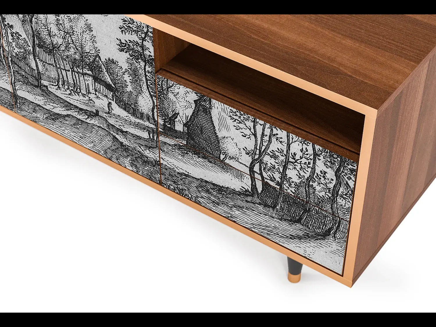 Móvel De Tv* Mueble de TV - 125х56х41 cm - T7 - Village Road, Nogueira Castanho