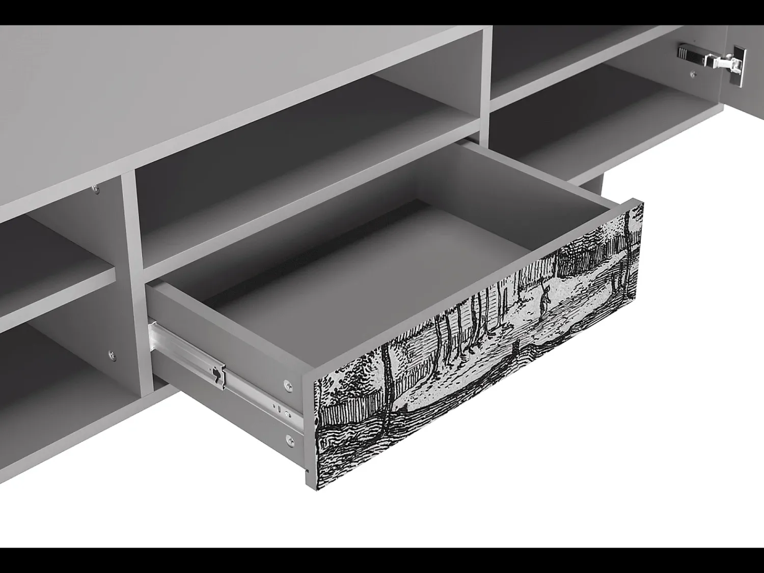 Móvel De Tv* Mueble de TV - 170х59х41 cm - T6 - Village Road, Cinza Cinzento
