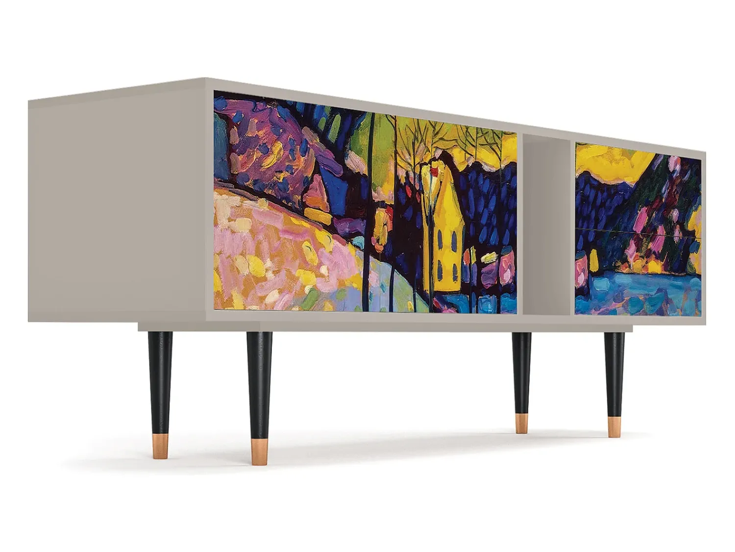 Móvel De Tv| Mueble de TV - 170х69х48 cm - T1 - Winter Landscape, Areia Bege