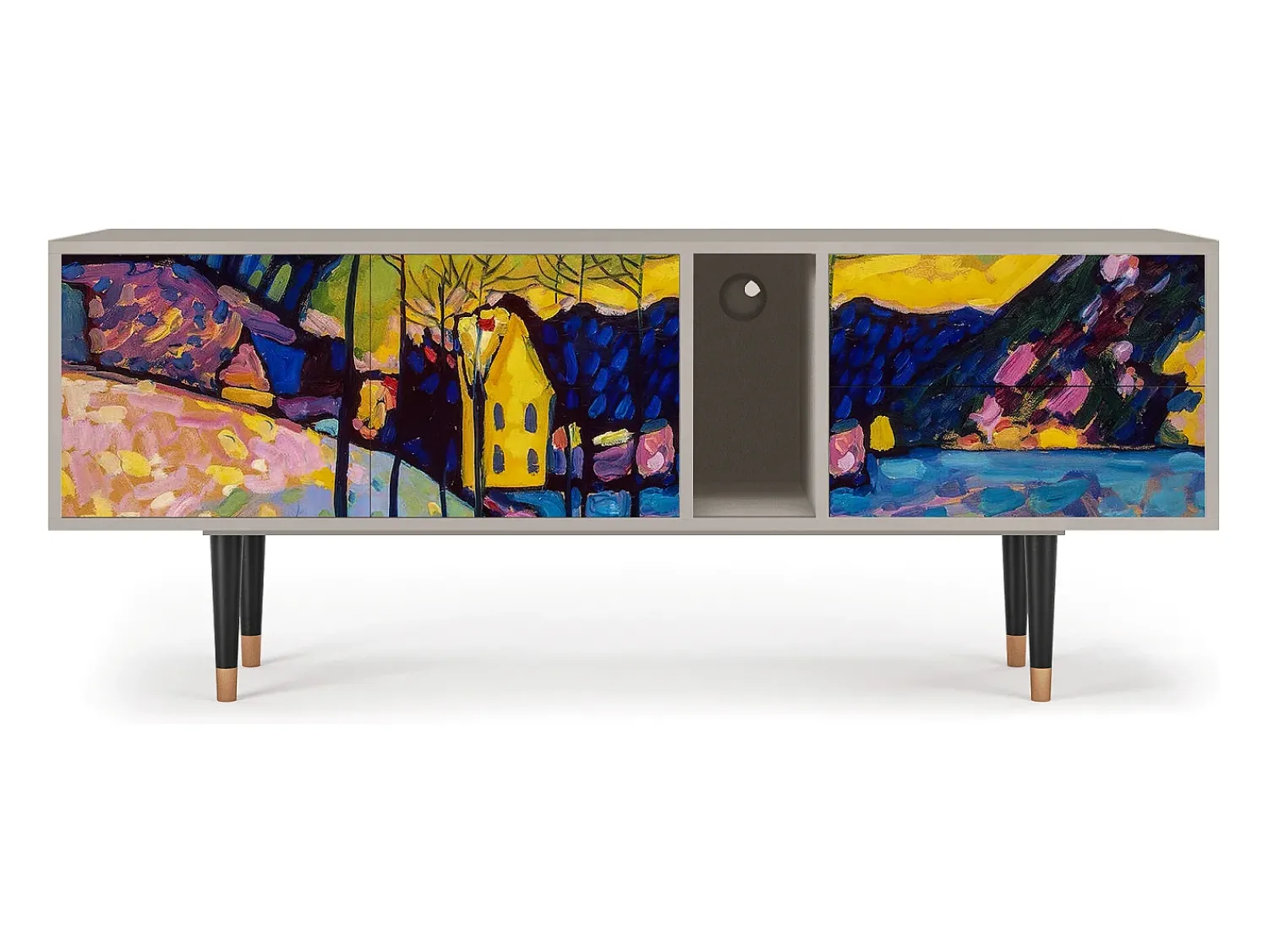 Móvel De Tv| Mueble de TV - 170х69х48 cm - T1 - Winter Landscape, Areia Bege