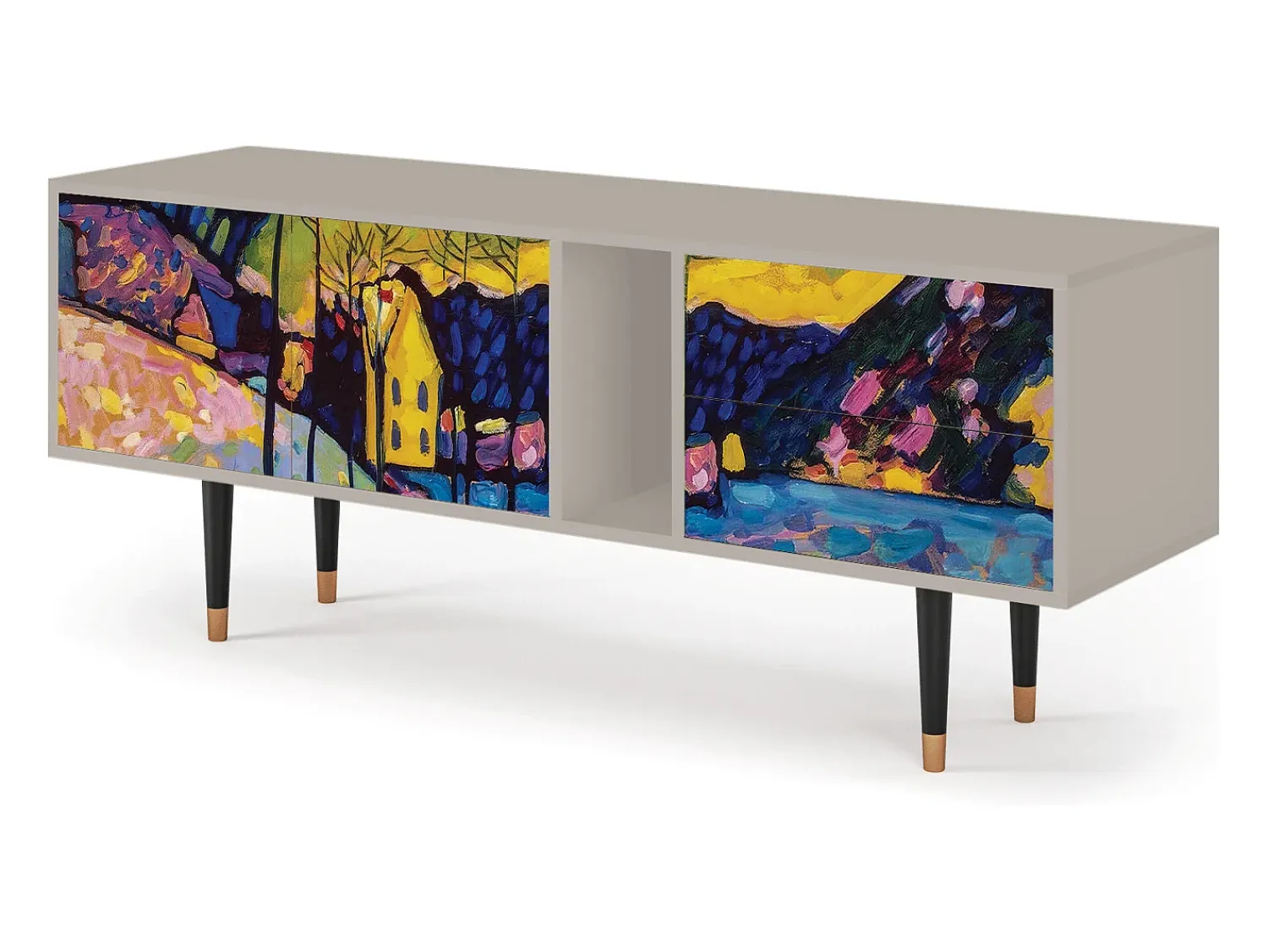 Móvel De Tv| Mueble de TV - 170х69х48 cm - T1 - Winter Landscape, Areia Bege