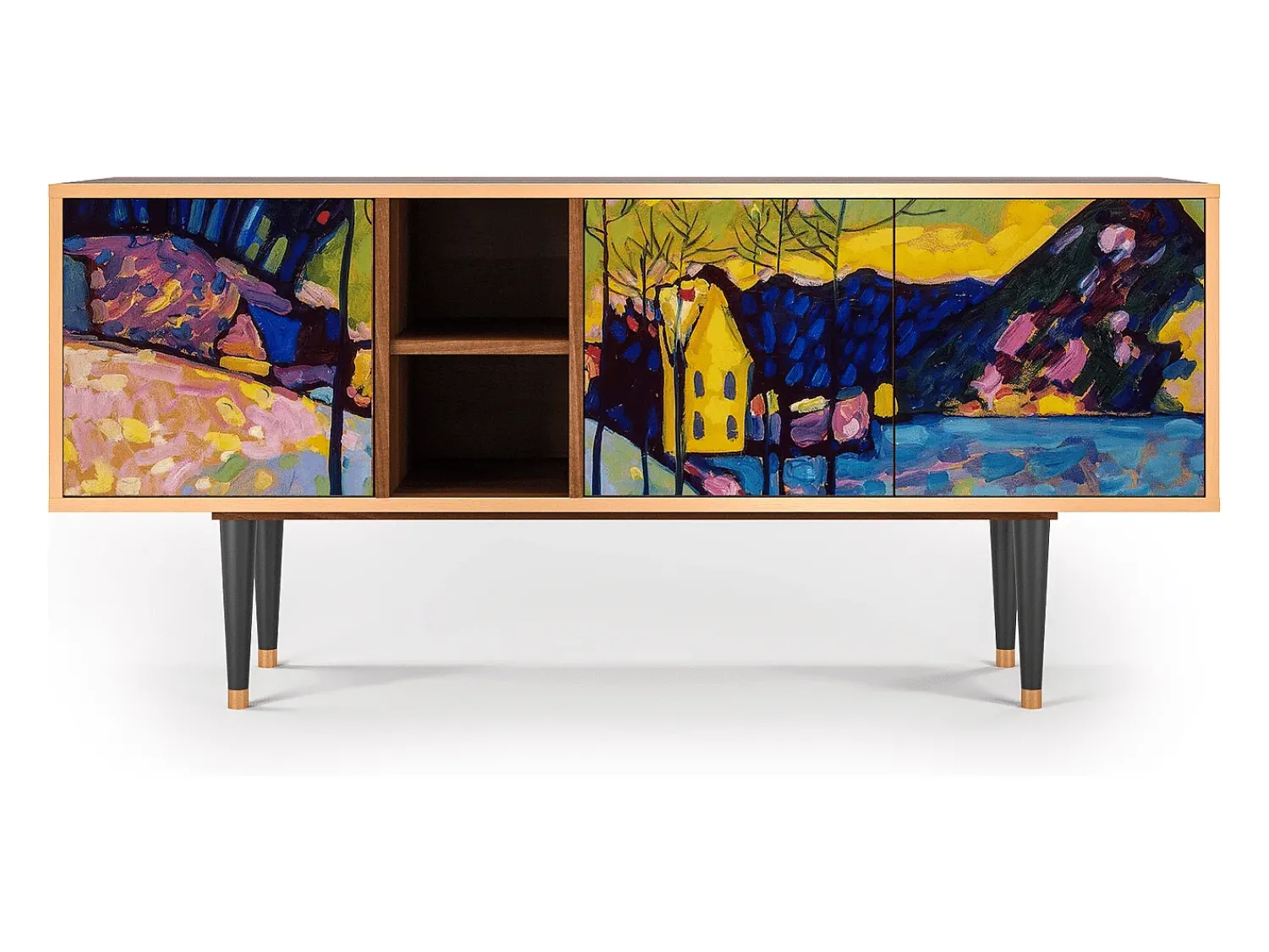 Clearance Mueble de TV - 150х69х41 cm - T5 - Winter Landscape, Nogueira Castanho
