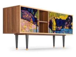 Clearance Mueble de TV - 150х69х41 cm - T5 - Winter Landscape, Nogueira Castanho