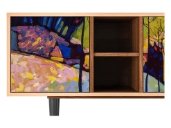Clearance Mueble de TV - 150х69х41 cm - T5 - Winter Landscape, Nogueira Castanho