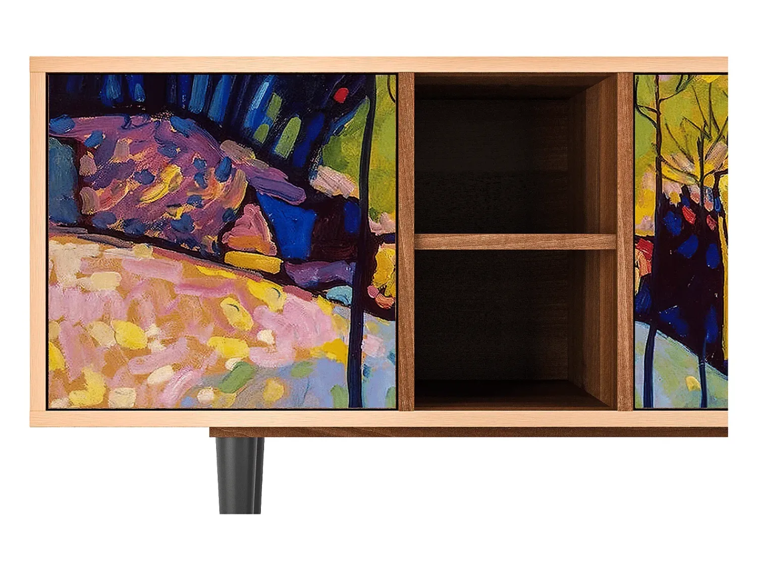 Clearance Mueble de TV - 150х69х41 cm - T5 - Winter Landscape, Nogueira Castanho
