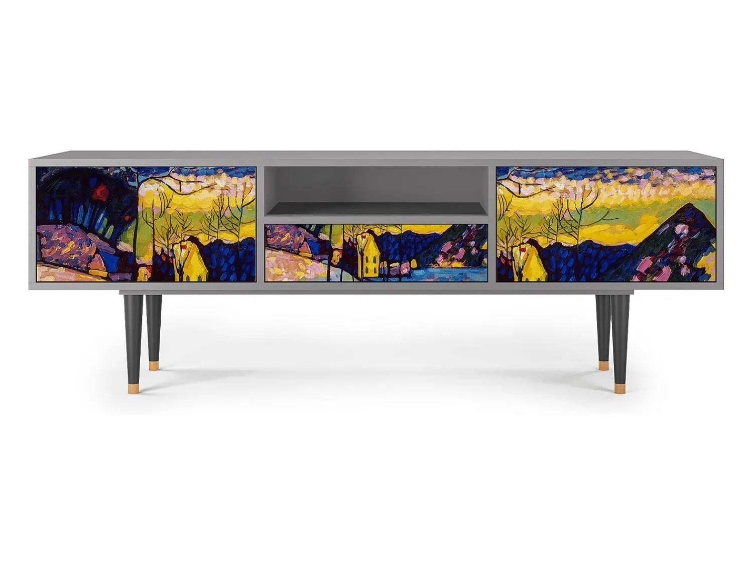 Móvel De Tv| Mueble de TV - 170х59х41 cm - T6 - Winter Landscape, Cinza Cinzento
