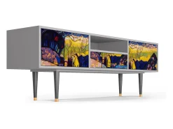 Móvel De Tv| Mueble de TV - 170х59х41 cm - T6 - Winter Landscape, Cinza Cinzento
