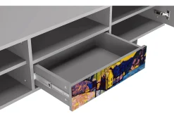 Móvel De Tv| Mueble de TV - 170х59х41 cm - T6 - Winter Landscape, Cinza Cinzento