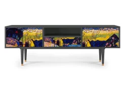 Móvel De Tv| Mueble de TV - 170х59х41 cm - T6 - Winter Landscape, Antracite Cinza antracite