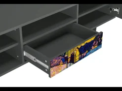 Móvel De Tv| Mueble de TV - 170х59х41 cm - T6 - Winter Landscape, Antracite Cinza antracite